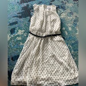 Elle white and Black Polka Dot Casual Dress